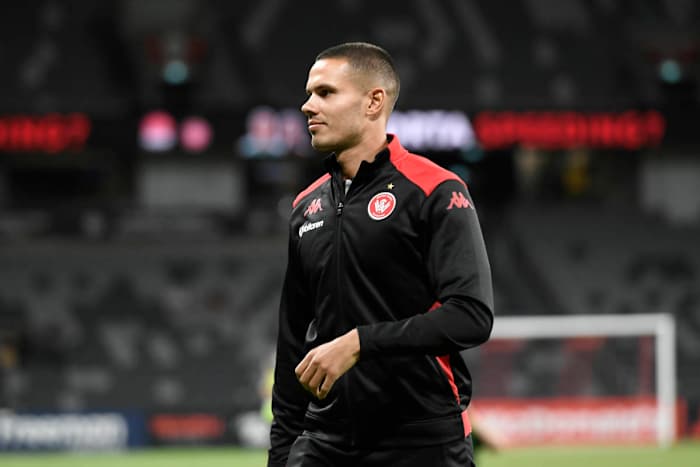 Jack Rodwell warming up for A-league side Western Sydney Wanderers.